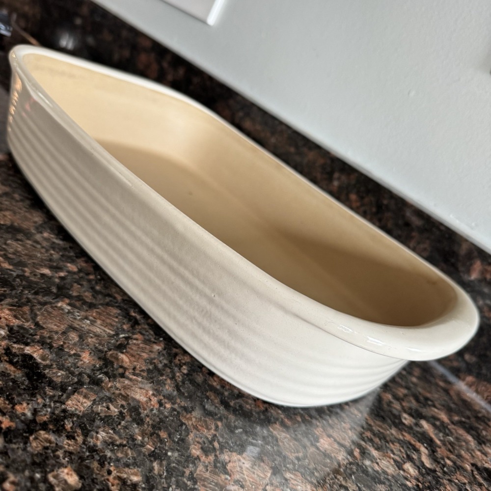 Pampered Chef Family Heritage Stoneware Rectangular Baker Vanilla Glaze 9.5x14